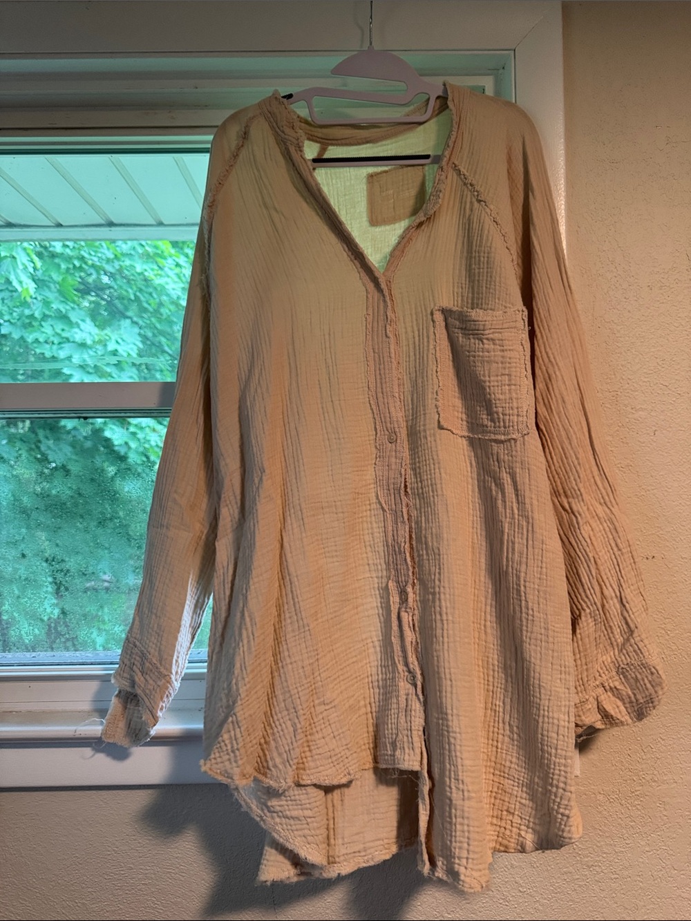 Aerie Beige Button down